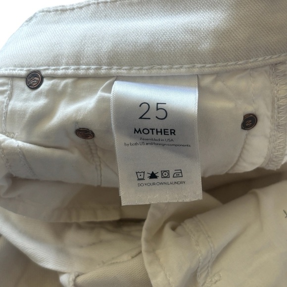 Mother Jeans The Dropout Glass Slipper Size 25 Cream Color - Picture 3 of 9